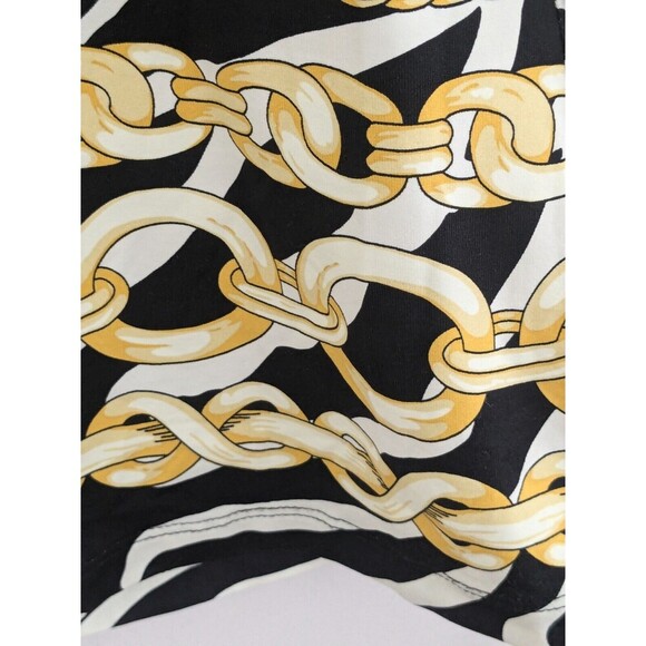 J. McLaughlin Catalina Cloth Size S Animal Print Chain Top Shirt Blouse 3/4 Slv - Picture 4 of 7